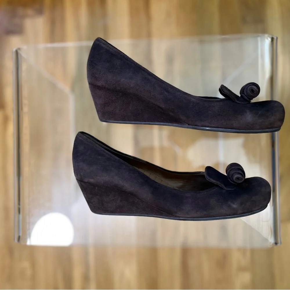 Chie Mihara Chocolate Suede Wedges - Picture 4 of 11